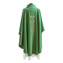 Chasuble verte brodée